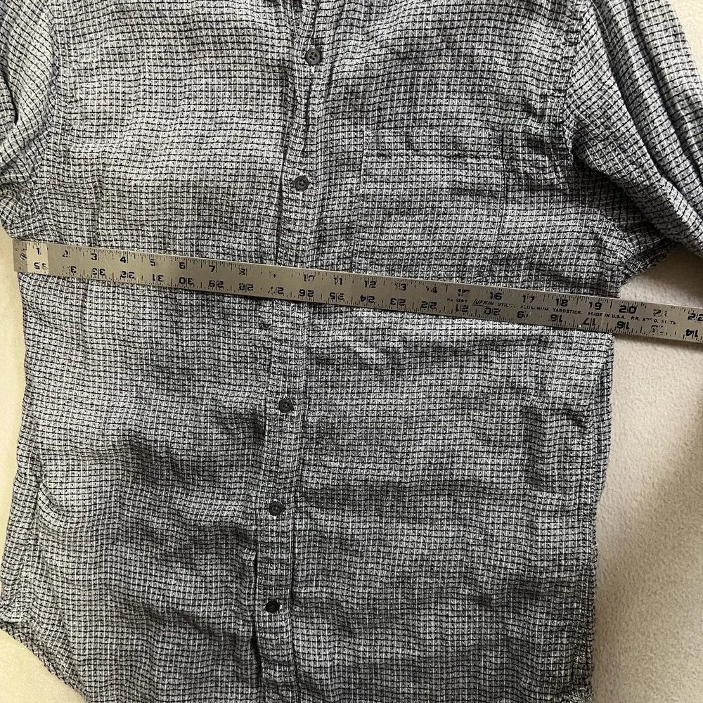 Banana Republic Shirt Mens Large Blue 100% Linen Camden Fit Long Sleeve Coastal
